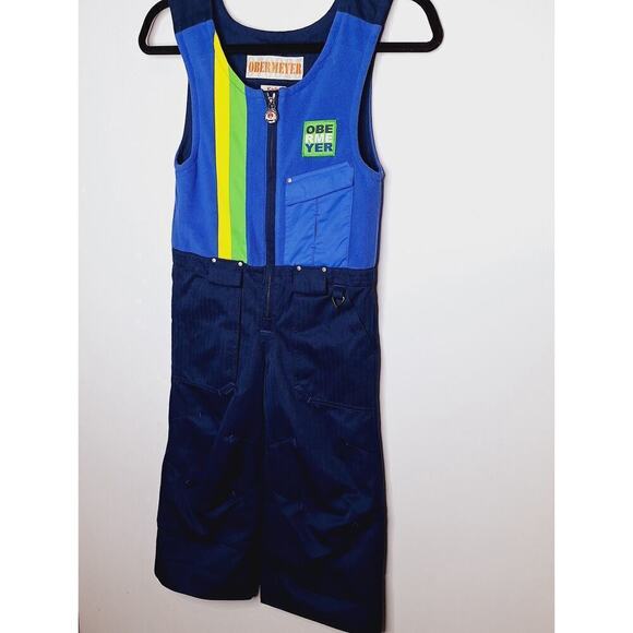 Vintage Obermeyer Kids Ski Bibs Medieval Blue Chill Factor Pants Suit 4 Snow - Picture 2 of 12